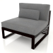 3d model Modular sofa, section 3, high back (Black) - preview