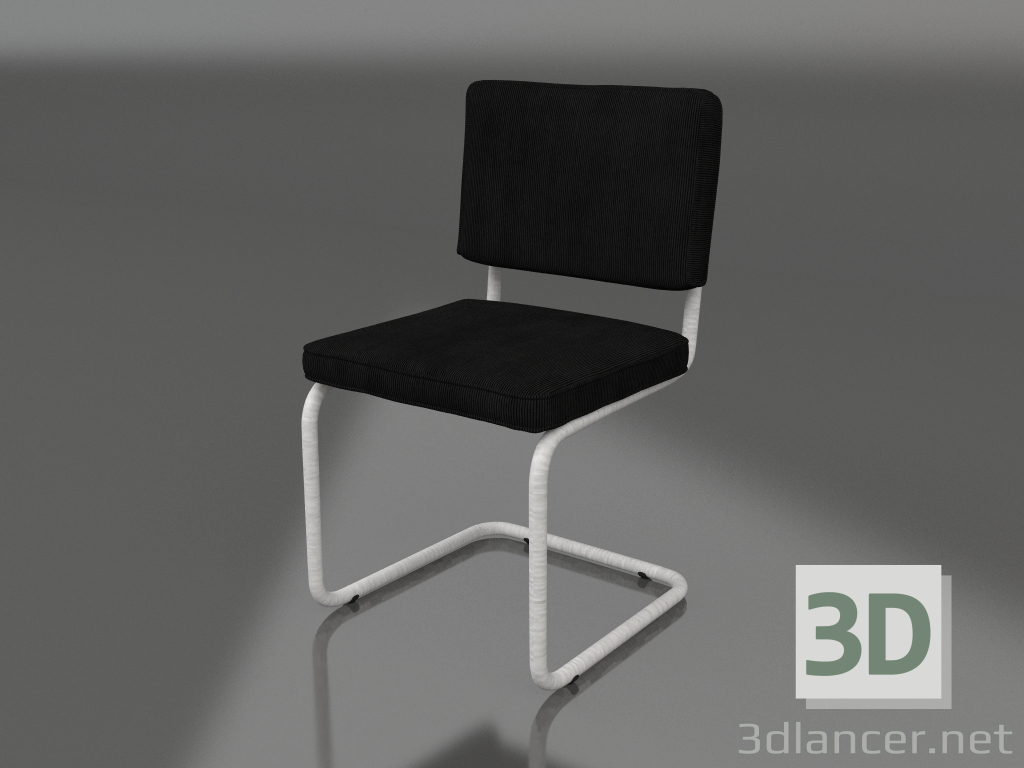 modello 3D Sedia Ridge Rib spazzolata (nera) - anteprima