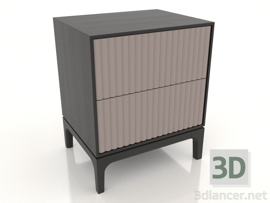 Modelo 3d Mesa de cabeceira FARGO 2 gavetas com frentes fresadas (platina, carvalho preto, opção 4) - preview