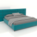 3d model Cama con cabecero acolchado Modena - vista previa