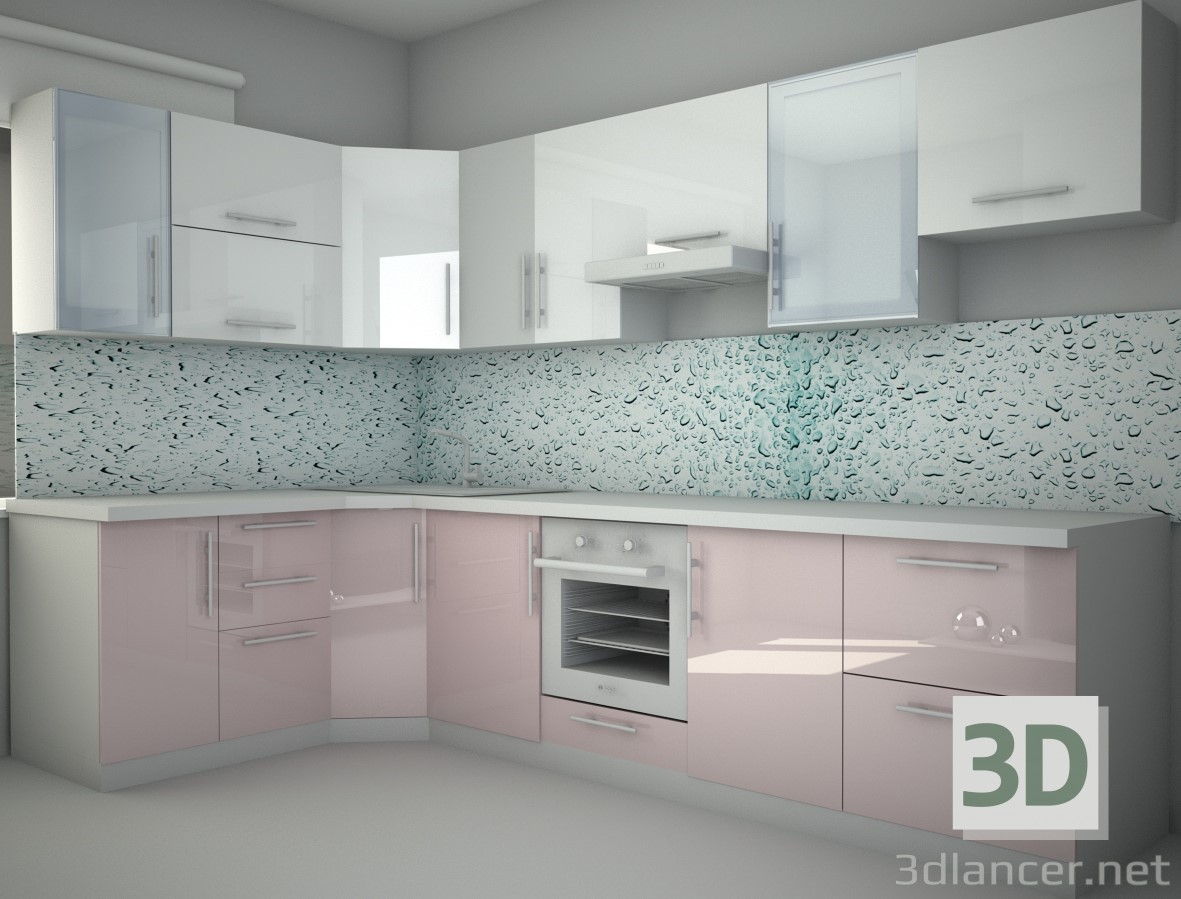 modello 3D Cucina lucentezza - anteprima