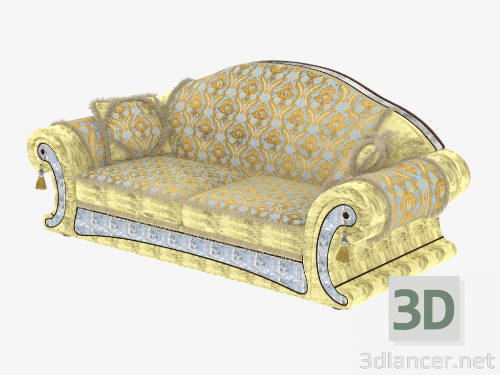 3d model Divan straight classic Damasko - preview