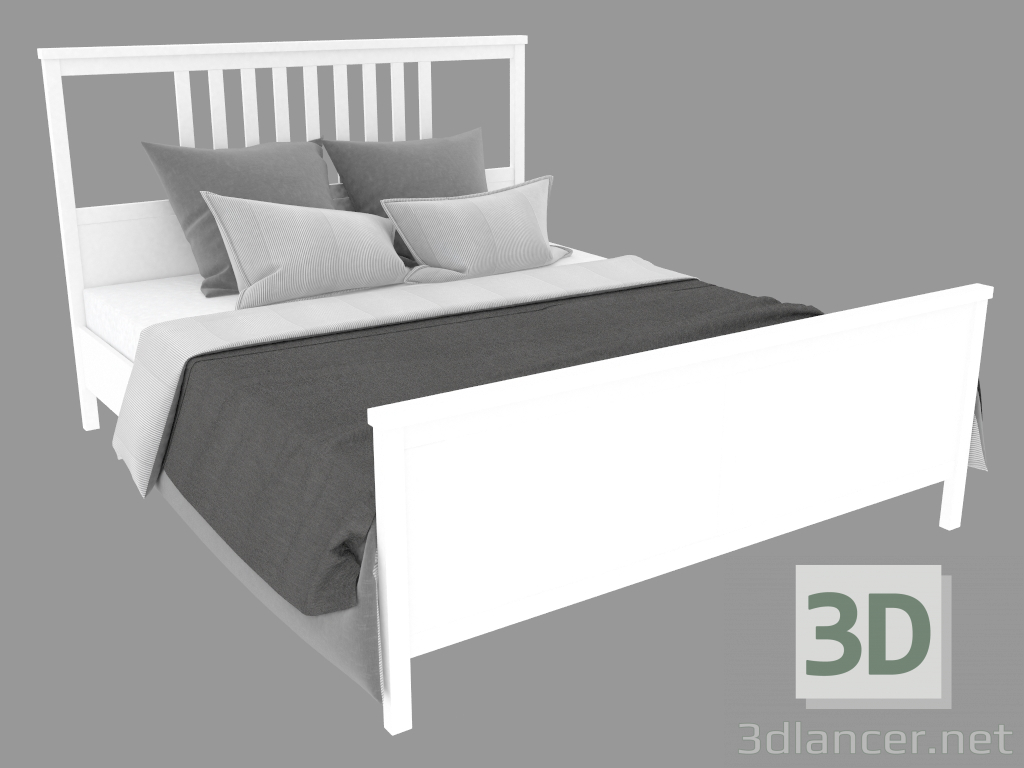 modello 3D Letto matrimoniale Hemmes (211x174) - anteprima