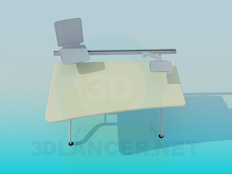 3d model Escritorio con soportes - vista previa