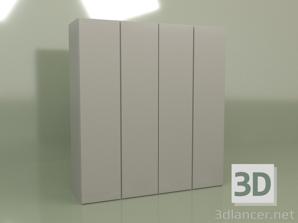 modello 3D Armadio 4 ante Mn 140 (grigio) - anteprima