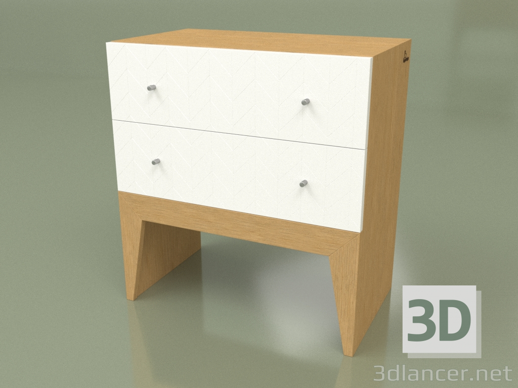 Modelo 3d Mesa de cabeceira AINDA NOVA 2 (ral 9003 freza shevron dub) - preview