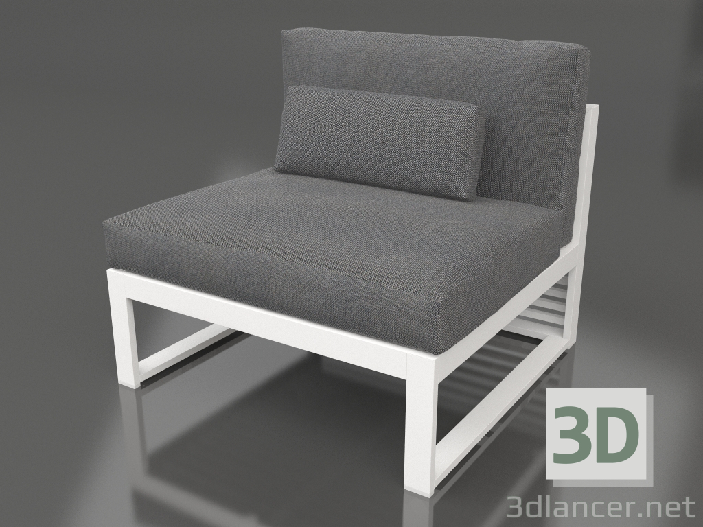 3d model Sofá modular, sección 3, respaldo alto (Blanco) - vista previa