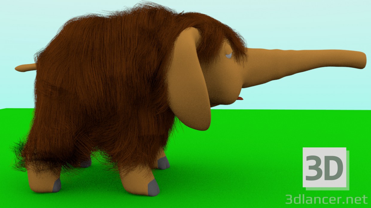 3d model pequeño mamut - vista previa