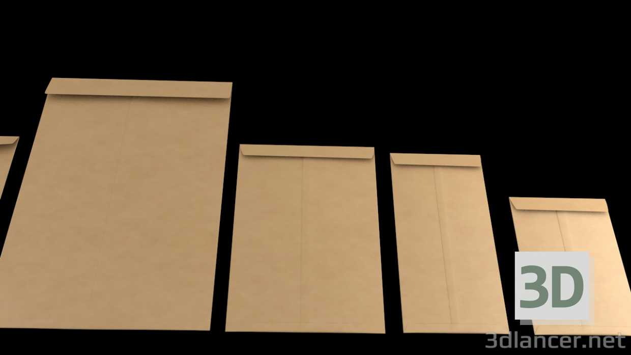 3d 3D Envelopes (Different Sizes) model buy - render