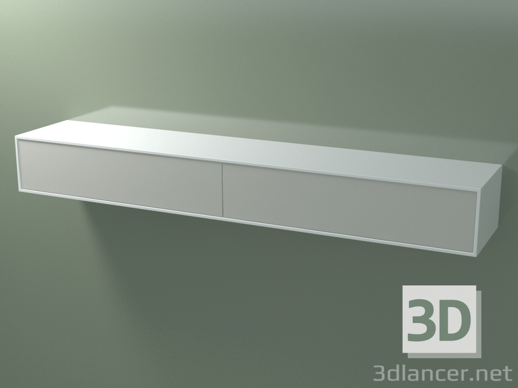 3d model Caja doble (8AUGAА02, Glacier White C01, HPL P02, L 192, P 36, H 24 cm) - vista previa