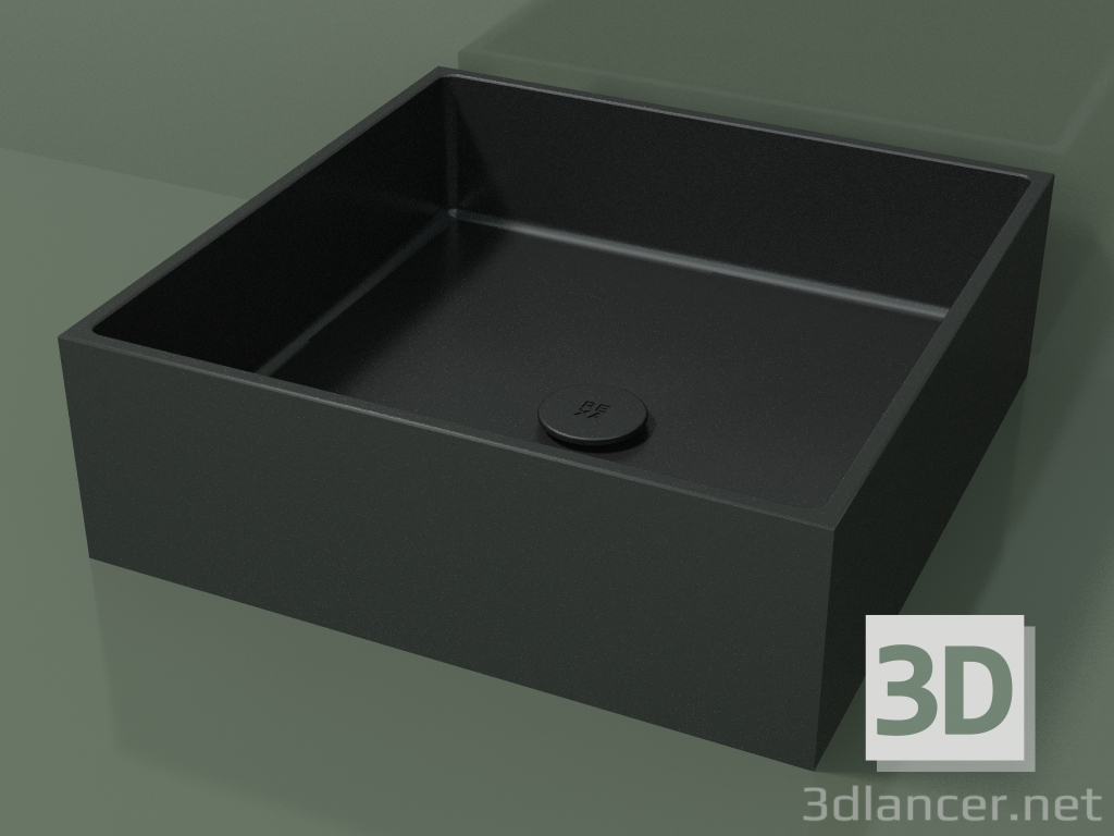 3d model Lavabo sobre encimera (01UN21301, Deep Nocturne C38, L 48, P 48, H 16 cm) - vista previa