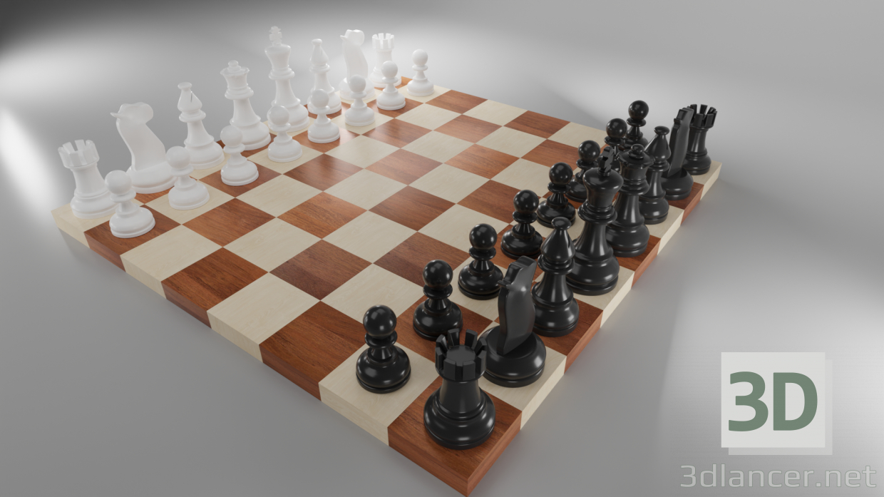 3d Шахматы chess модель купить - ракурс