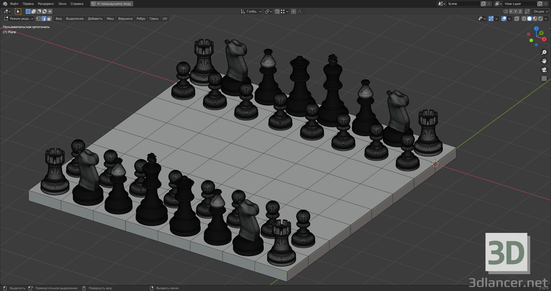 3d Шахматы chess модель купить - ракурс