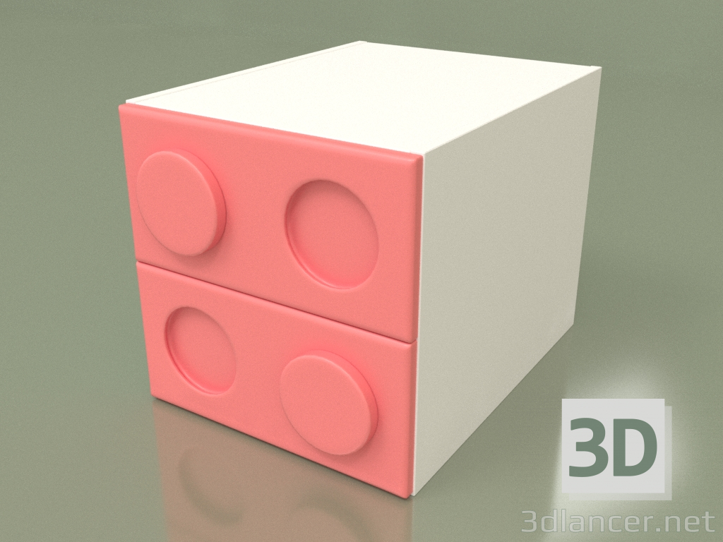 3d model Mesita de noche para niños (Coral) - vista previa