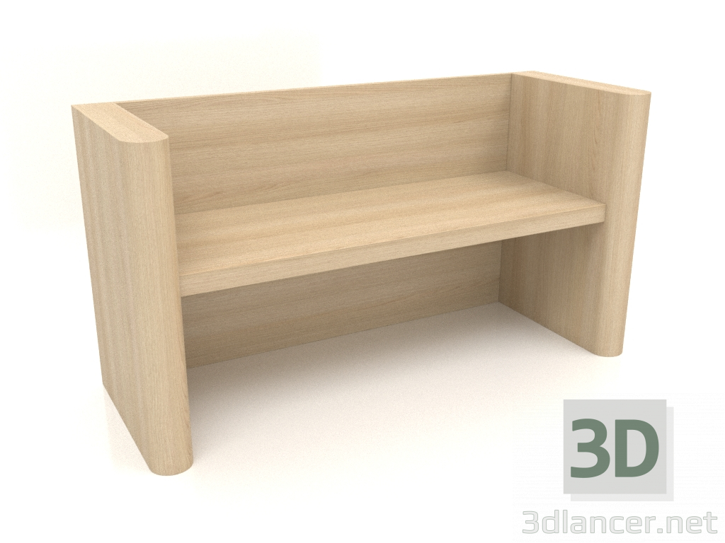 3D Modell Bank VK 07 (1400x524x750, Holz weiß) - Vorschau