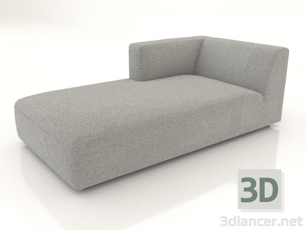 modello 3D Chaise longue (L) 83x195 con bracciolo a sinistra - anteprima