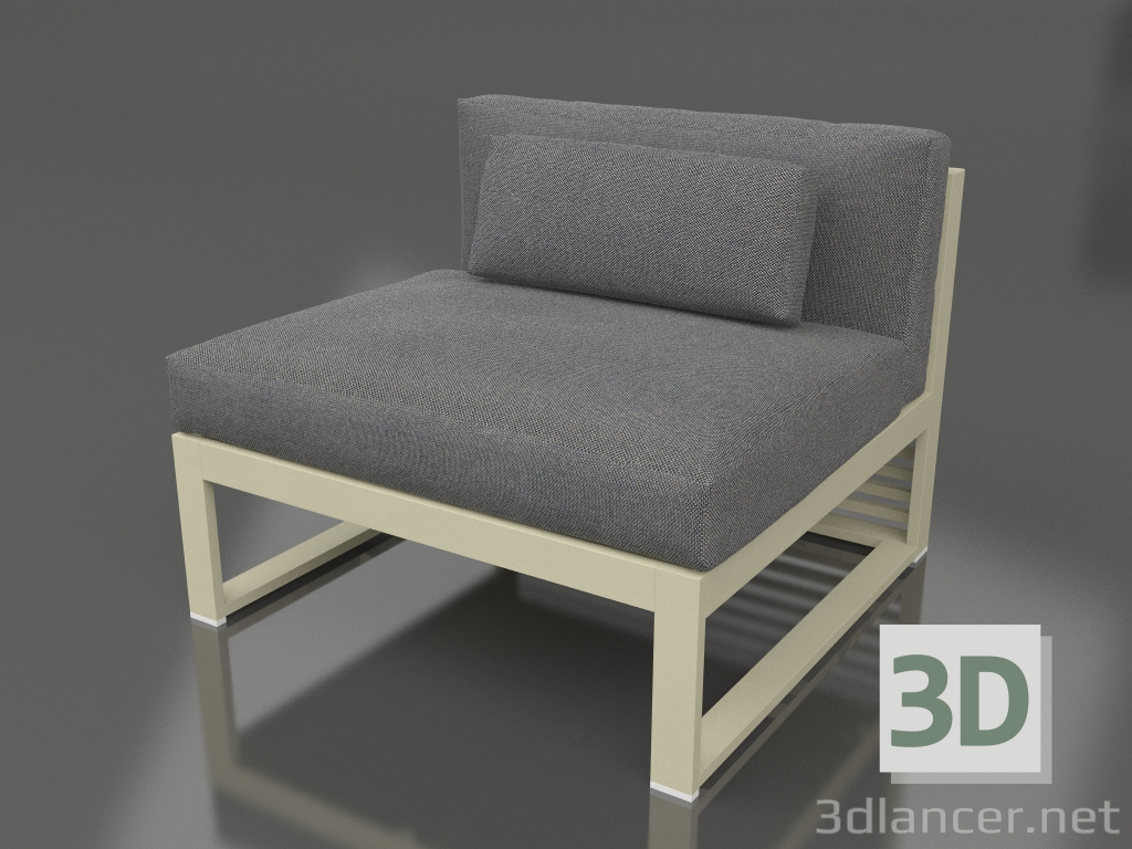 Modelo 3d Sofá modular, seção 3 (ouro) - preview