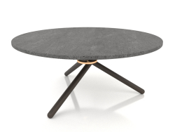 Table basse Bertha (Béton Foncé, Chêne Foncé)