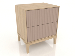 Comodino FARGO 2 cassetti con frontali fresati (beige, rovere schiarito, opzione 4)