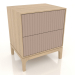 3D Modell Nachttisch FARGO 2 Schubladen mit gefrästen Fronten (Beige, helle Eiche, Option 4) - Vorschau