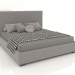 3d модель Кровать двуспальная с мягким изголовьем Modena – превью