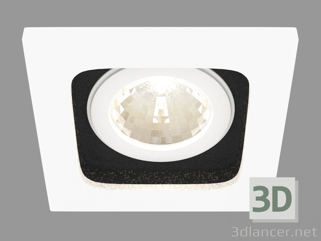 3d model luminaria empotrada LED (DL18614_01WW-SQ White_Black) - vista previa