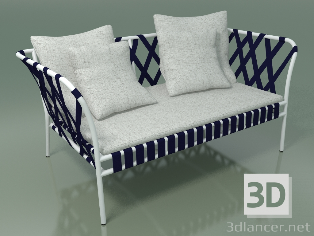 3D Modell Outdoor-Sofa InOut (852, weiß lackiertes Aluminium) - Vorschau