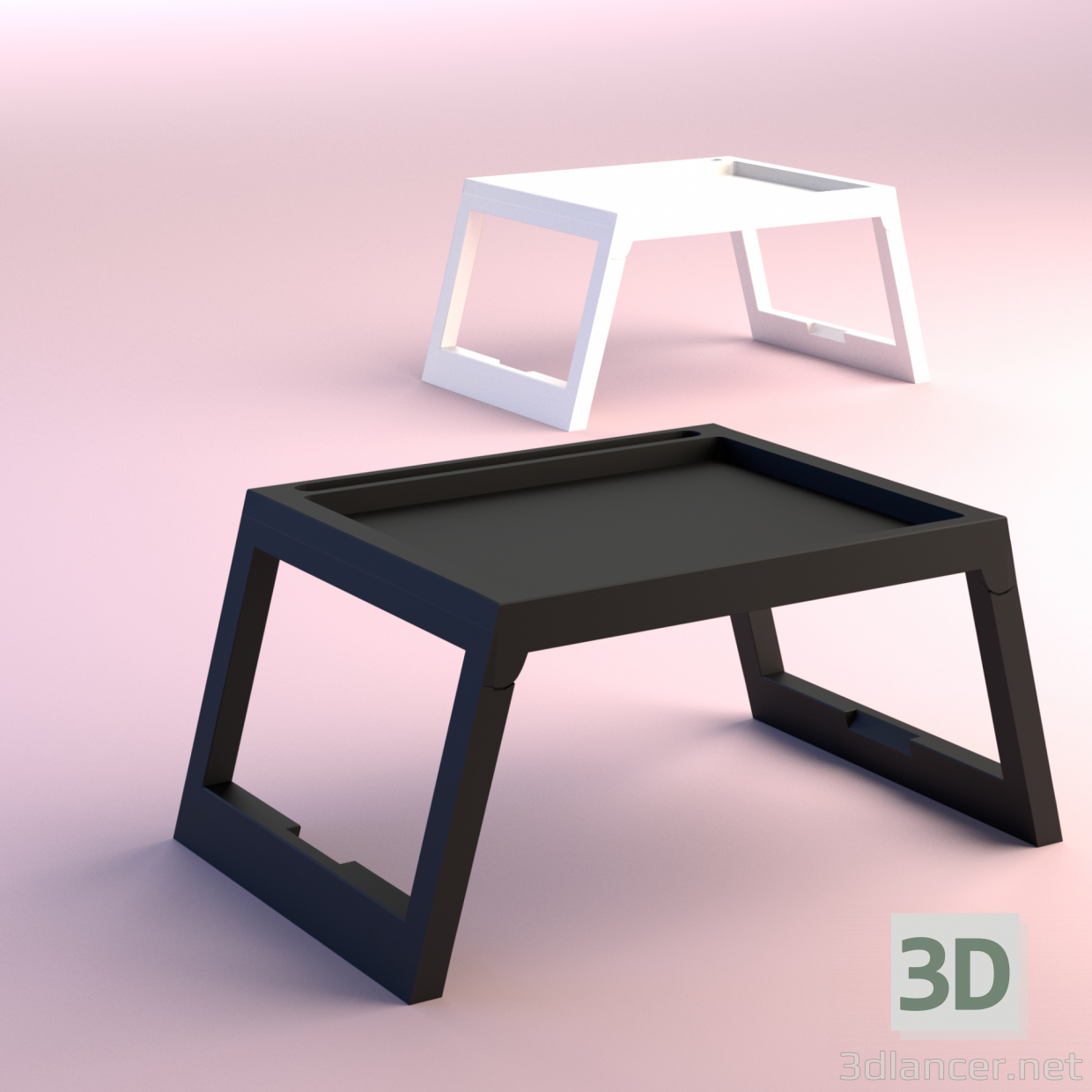 3d Tray on legs Ikea clips model buy - render