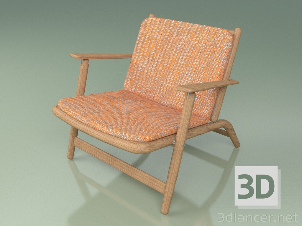 3D Modell Loungesessel mit Kissen 007 - Vorschau