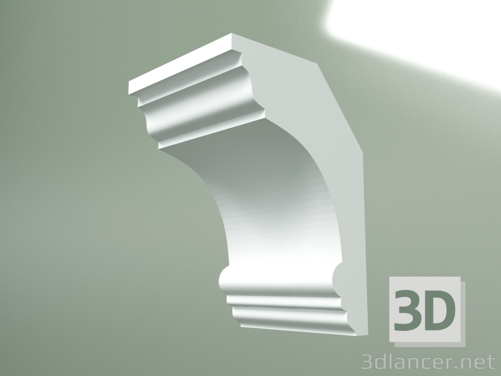 modello 3D Cornicione in gesso (zoccolo a soffitto) KT015 - anteprima