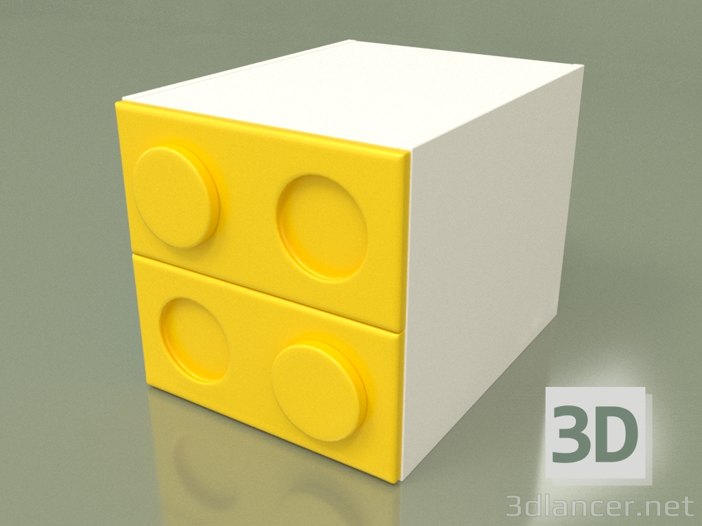 Modelo 3d Mesa de cabeceira infantil (amarela) - preview