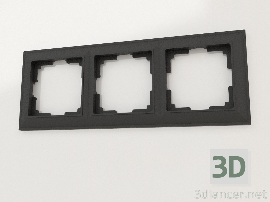 3d model Marco Fiore para 3 postes (negro mate) - vista previa