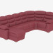 3d model Leather Corner Sofa with Bed - preview