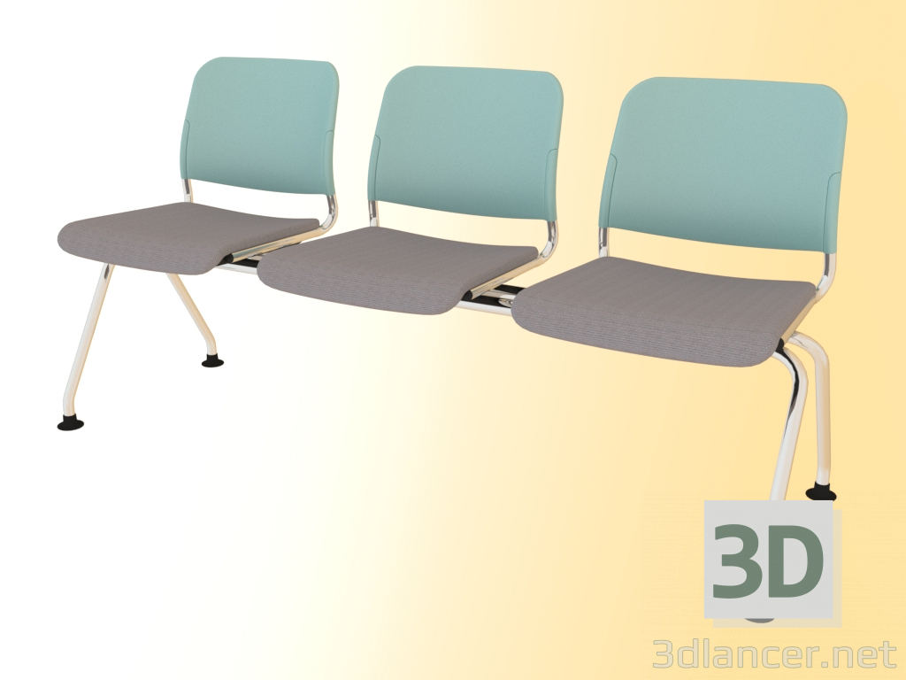 3d model Banco triple (502L3) - vista previa