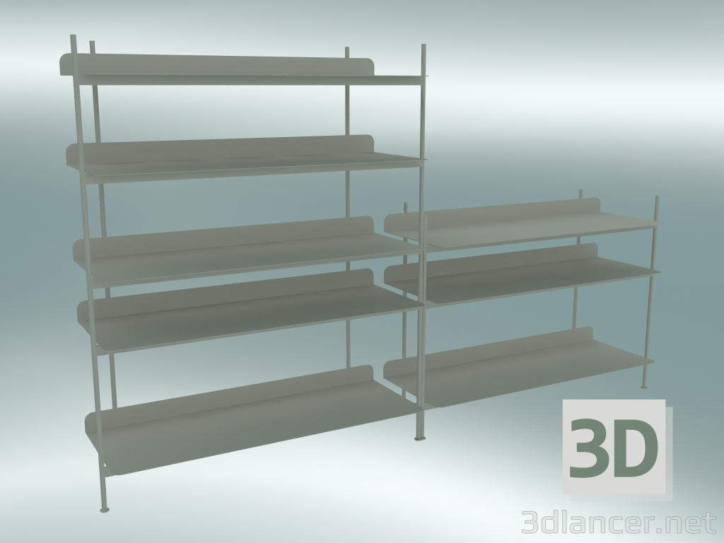 Modelo 3d Compilação em rack (Configuração 7, cinza) - preview