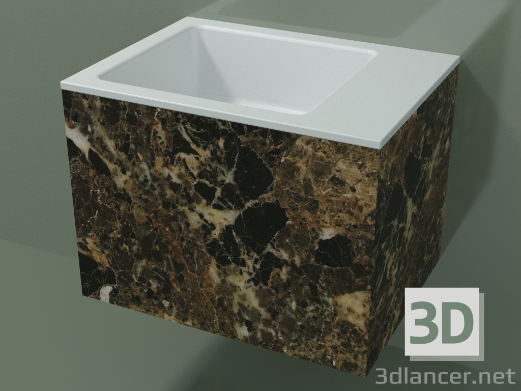 3D Modell Wandwaschbecken (02R122102, Emperador M06, L 48, P 36, H 36 cm) - Vorschau