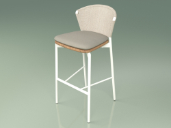 Tabouret de bar 050 (Sable, Métal Lait, Teck)