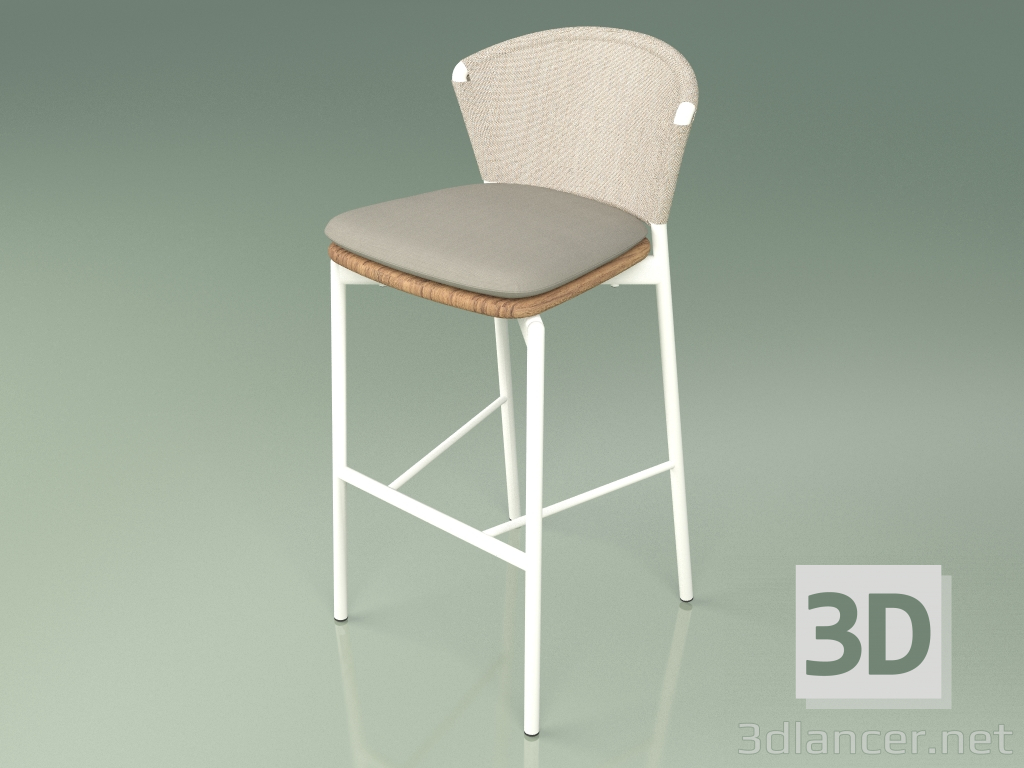 3d model Taburete de bar 050 (Arena, Leche metálica, Teca) - vista previa