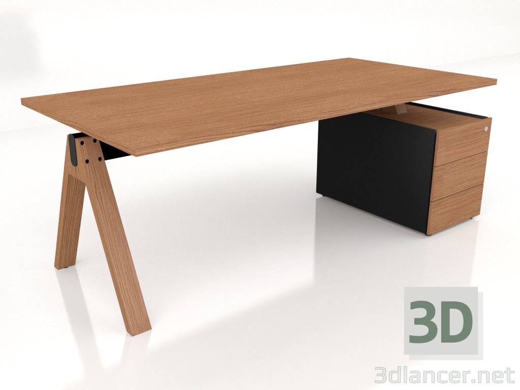 modèle 3D Table de travail Viga Executive V08P (2000x1000) - preview