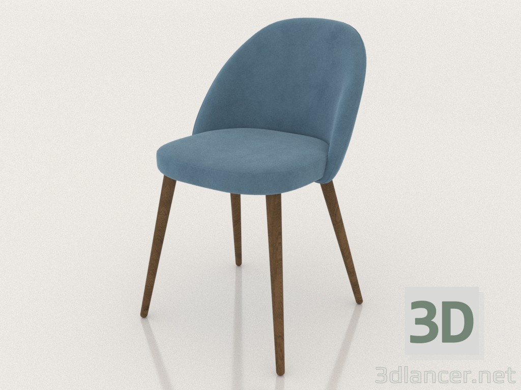 modèle 3D Chaise Shelly (bleu) - preview