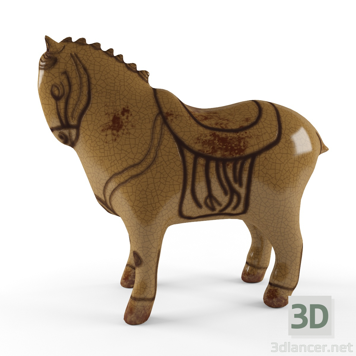 3D Modell Dekorative Figur Pferd - Vorschau