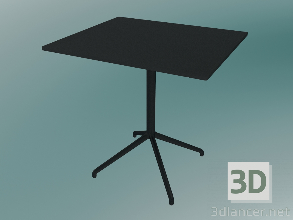 Modelo 3d Mesa de café fixa (65x75 cm, H 73 cm, preto) - preview