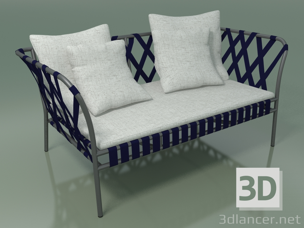 3d model Outdoor sofa InOut (852, Gray Lacquered Aluminum) - preview