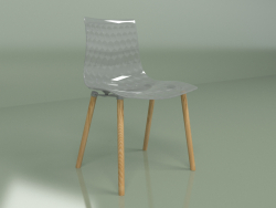 Silla Gauzy con patas de madera (transparente)