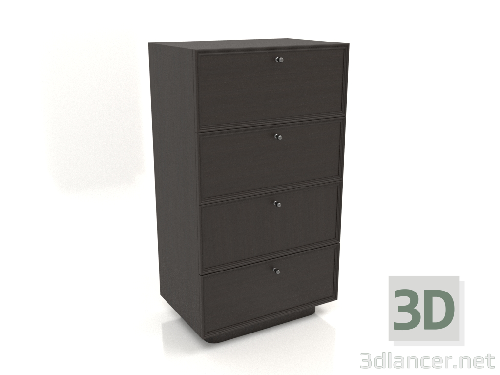 3d model Cómoda TM 15 (604x400x1074, madera marrón oscuro) - vista previa