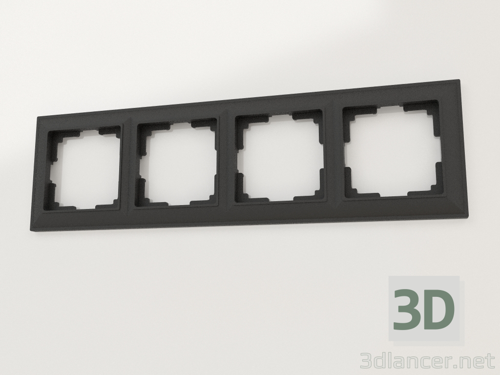 modèle 3D Cadre Fiore pour 4 poteaux (noir mat) - preview