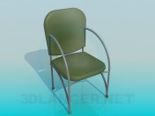 Chair with metal armrests