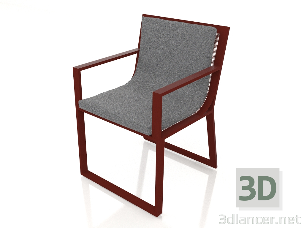 modello 3D Sedia da pranzo (Rosso vino) - anteprima