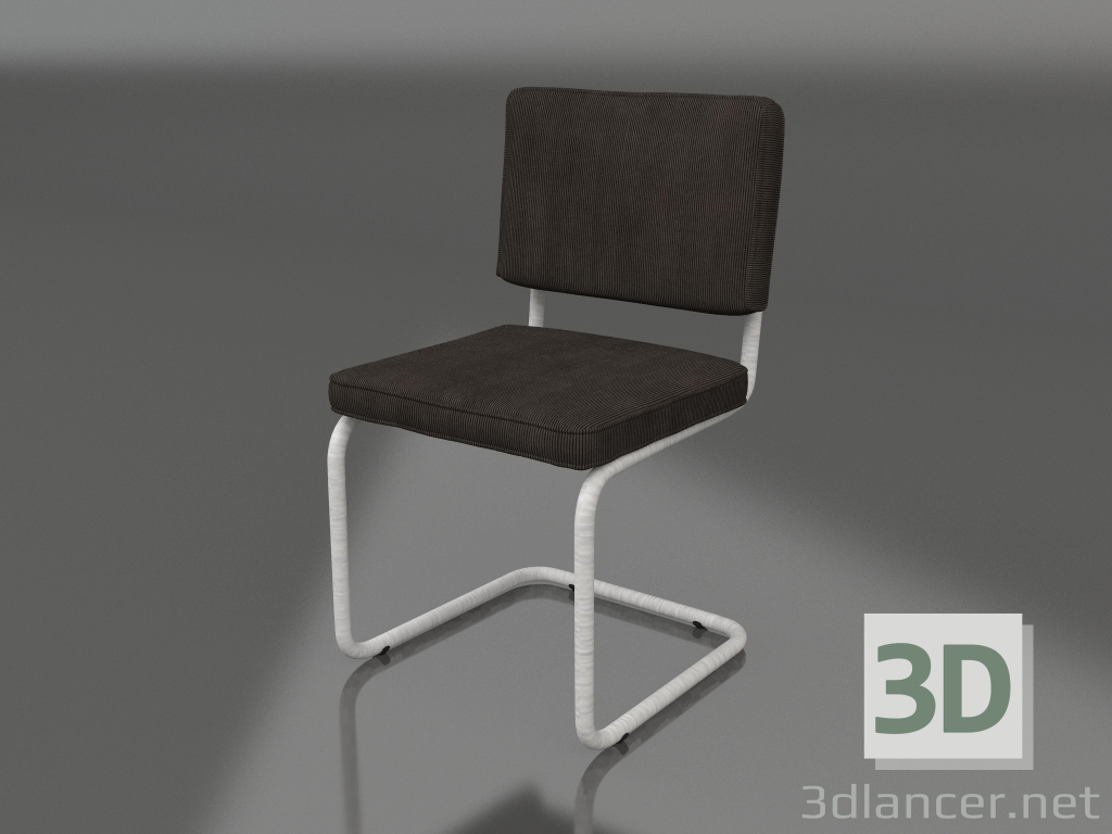 modèle 3D Chaise Ridge Rib Brossé (Gris) - preview