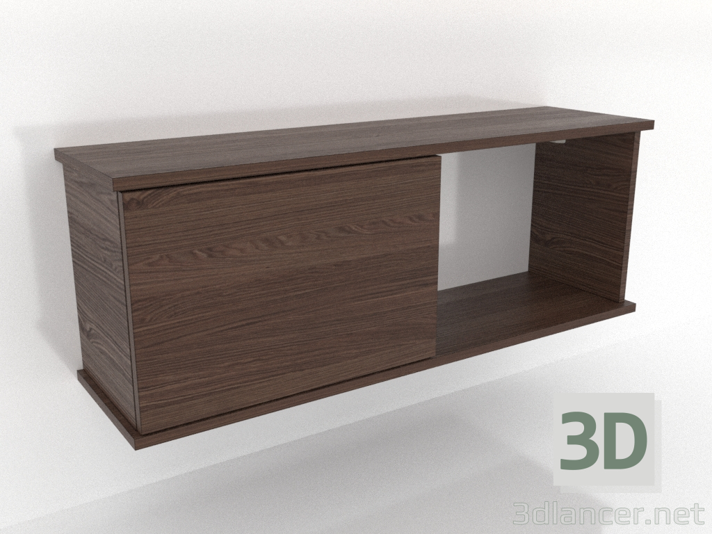 modèle 3D Étagère suspendue SHELF (avec 1 section ouverte à droite) 1000 mm (noyer foncé) - preview modèle 3D Étagère suspendue SHELF (avec 1 section ouverte à droite) 1000 mm (noyer foncé) - preview